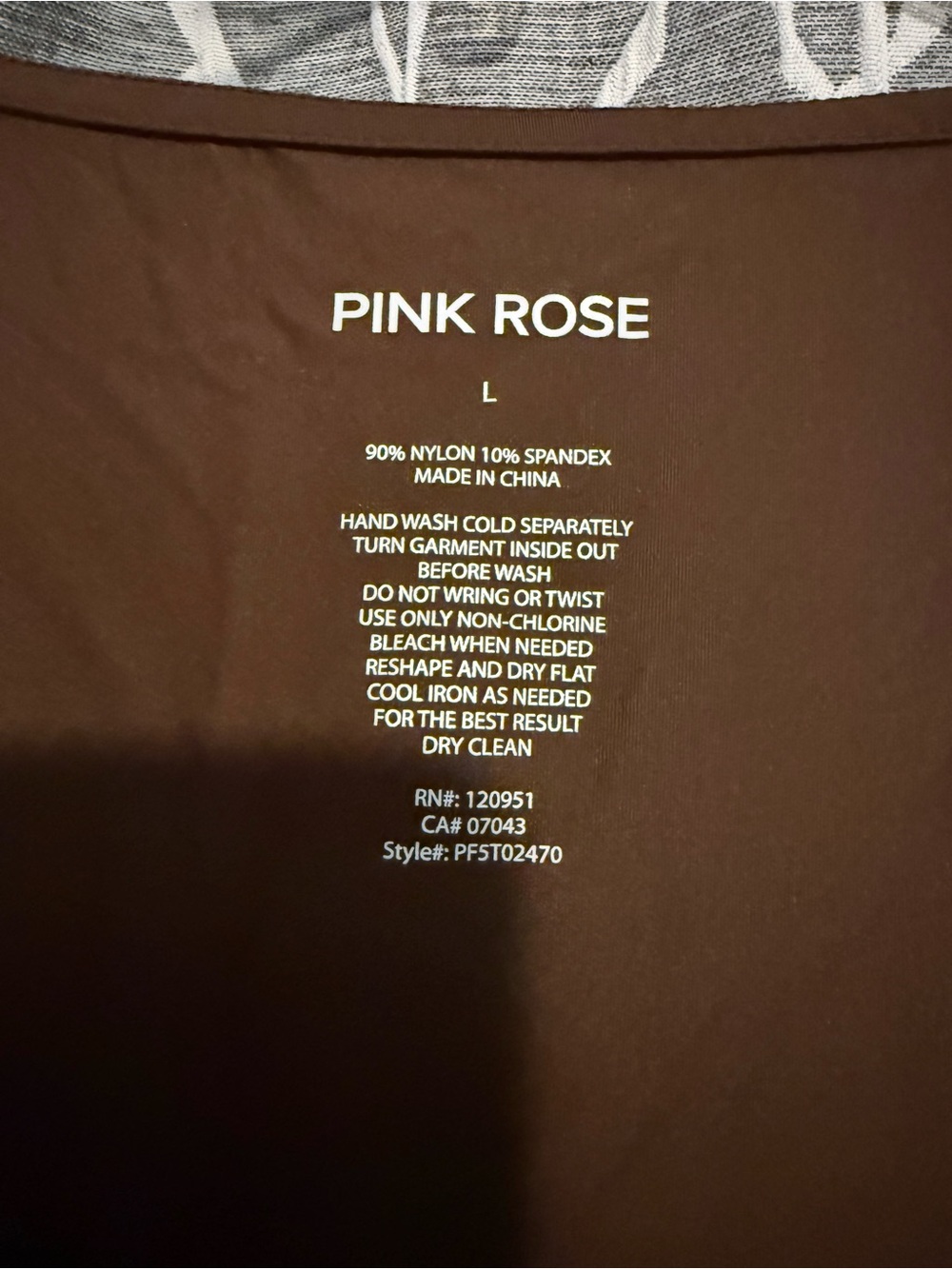 NWOT 2 PINK ROSE Long Sleeve Square Scoop Neck Tops in Beige/Nude & Brown size L - Picture 10 of 10